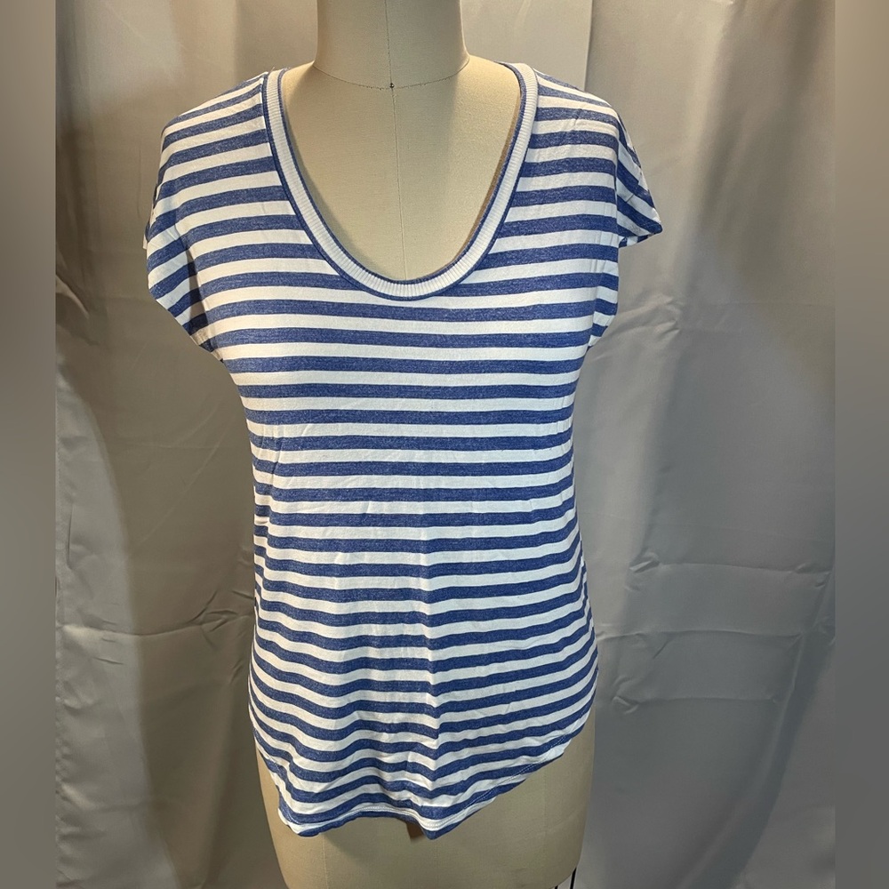 GAP Navy and White Striped Short Sleeve Tee